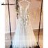 Sexy A-Line Backless Wedding Dress Customized Lace Applique Tulle Gowns